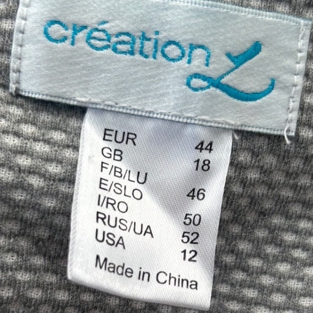 Creation L Grey Textured Longline Open Front Blazer Jacket Womens Size 12 W48606 - Picture 2 of 10